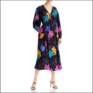 NWT KOBI HALPERIN Alexi Floral Midi Dress Size S